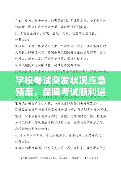 学校考试突发状况应急预案,保障考试顺利进行,应对突发状况不手软!
