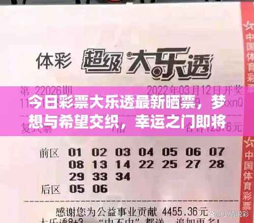 今日彩票大乐透最新晒票,梦想与希望交织,幸运之门即将开启!