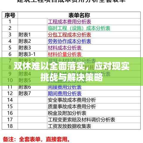 双休难以全面落实,应对现实挑战与解决策略