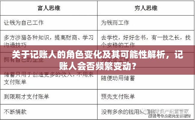关于记账人的角色变化及其可能性解析,记账人会否频繁变动?